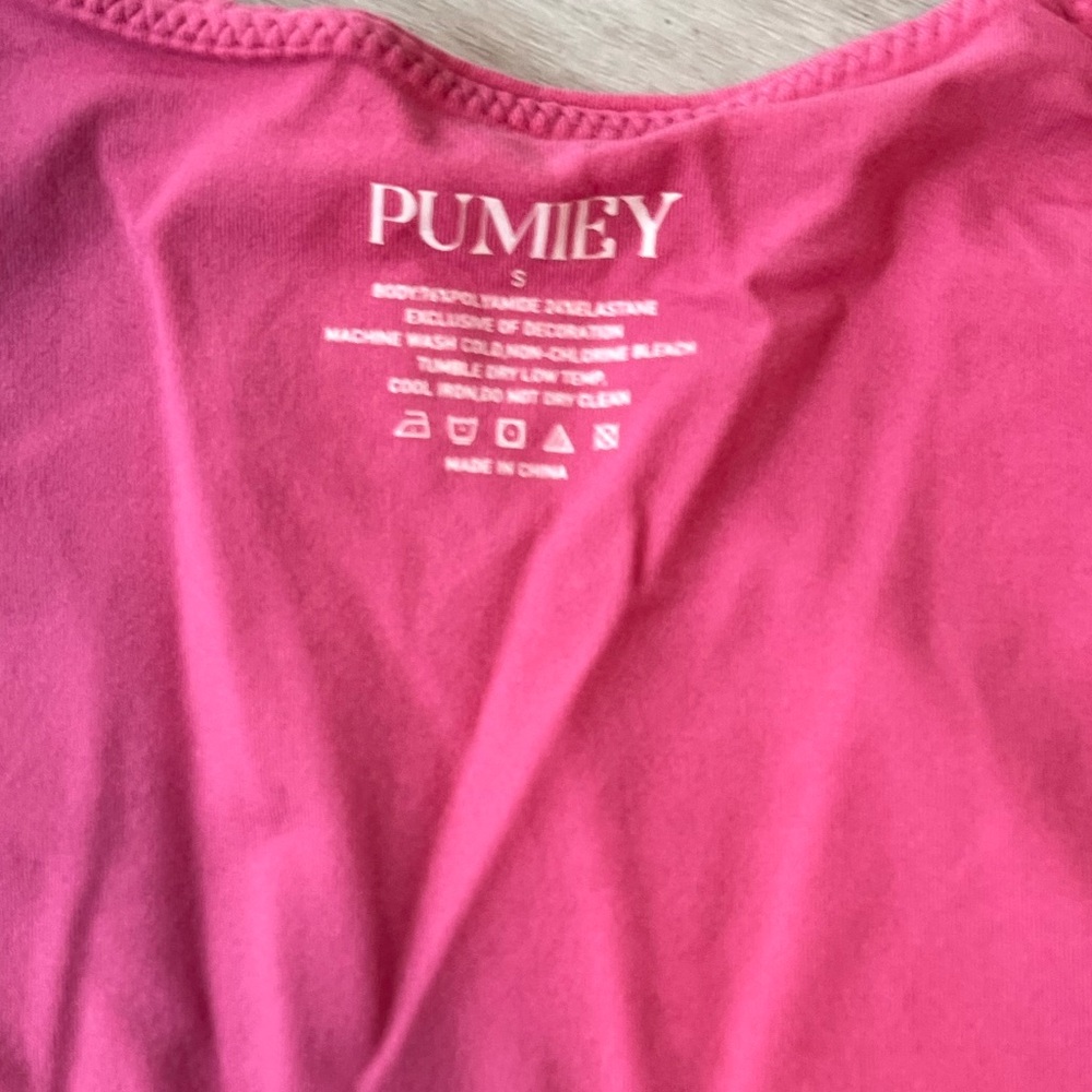 Pink square neck bodysuit - Picture 3 of 4